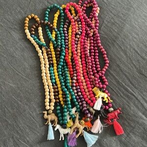 Colorful Beaded Necklaces with Tassels